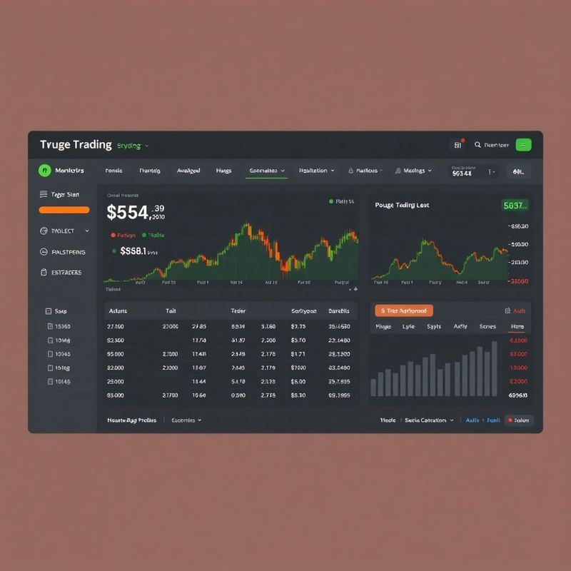 Mockup del panel de monitoreo de trading en tiempo real